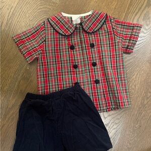 Plaid Red and Black Kids Matching Set